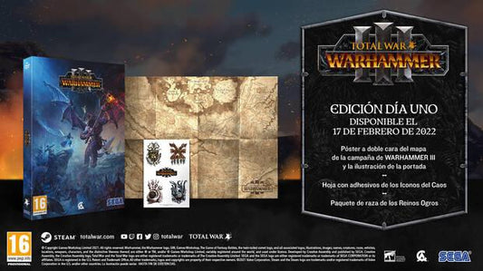 Jogo Total War: Warhammer III (Day One Edition) físico + dlc Ogre Kingdoms race pack (PC)
