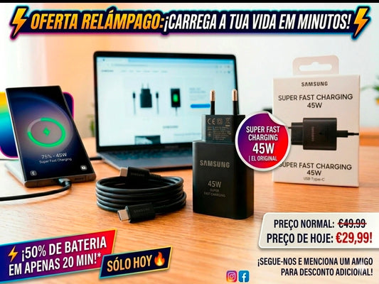 Cargador Samsung super carga rapida 45W tipo-c
