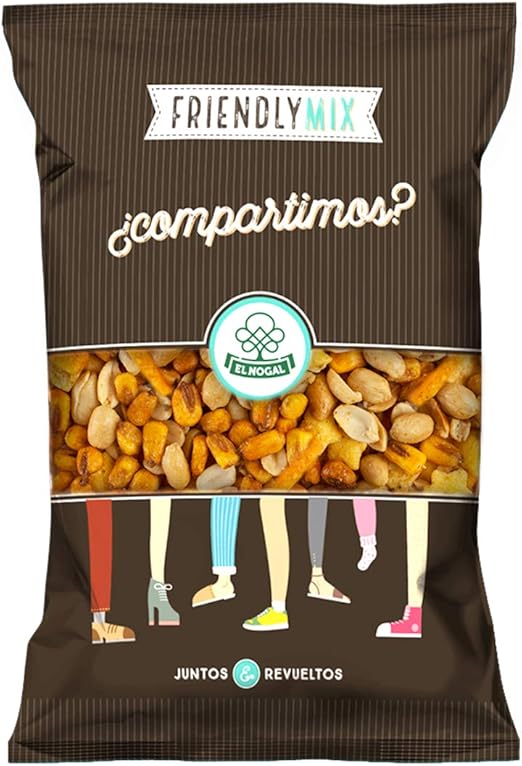 El Nogal Frutos Secos Cóctel de Frutos Secos Sabor Tex-Mex Bolsa, 125 G. SIN GLUTEN. APTO PARA CELÍACOS